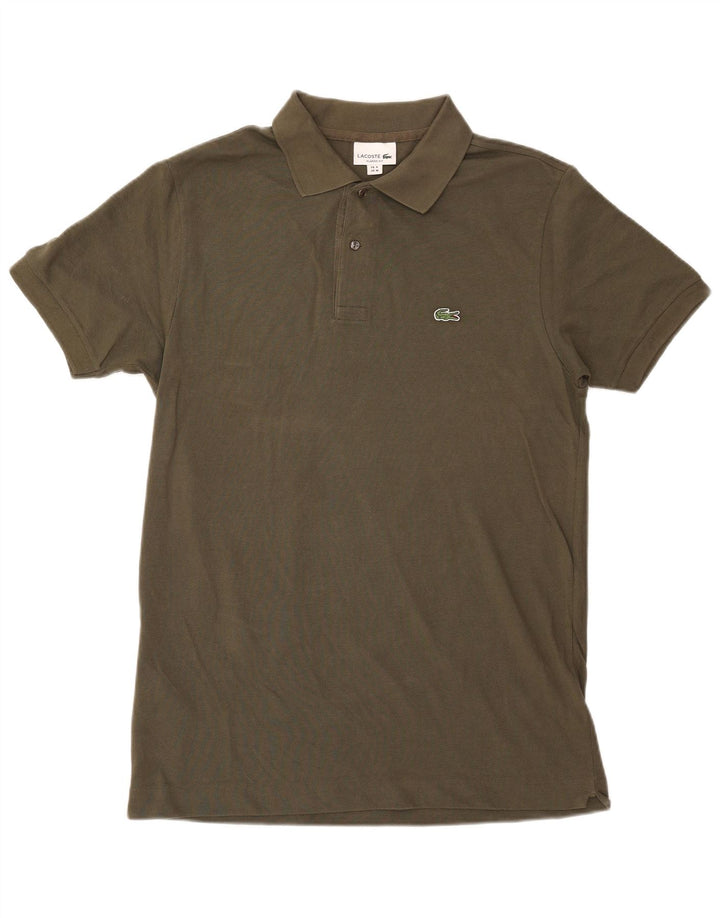 Tricou polo LACOSTE pentru bărbați, bumbac kaki mediu