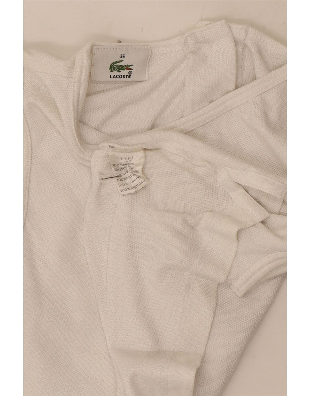 Lacoste Crop Vest Top pentru femei Mărimea 36 Bumbac alb mic