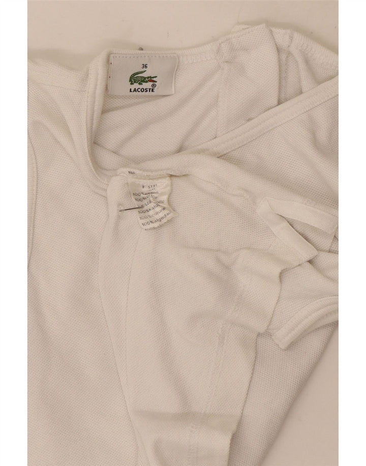 Lacoste Crop Vest Top pentru femei Mărimea 36 Bumbac alb mic