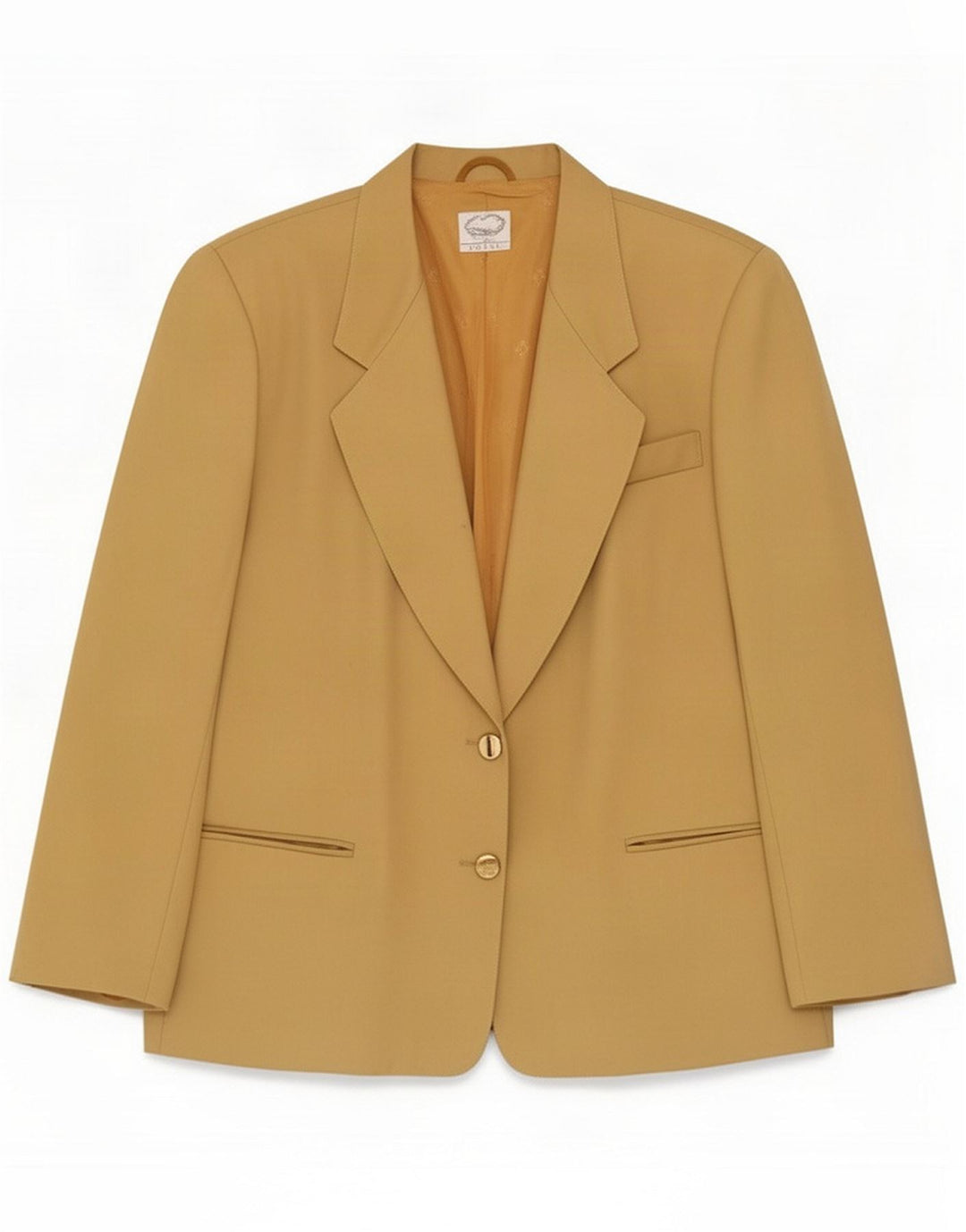 Vintage Womens 2 Button Blazer Jacket IT 46 Large Beige
