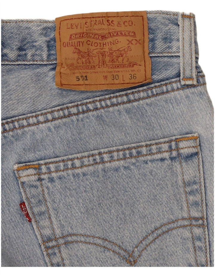 Pantaloni scurți din denim cu talie înaltă Levi's 501 W30 Medium Blue