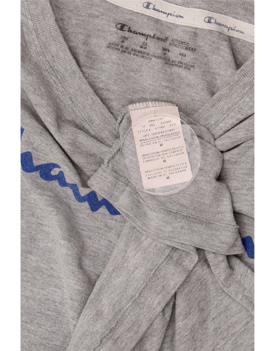 Tricou grafic CHAMPION pentru femei Top UK 12 Medium Gri Bumbac