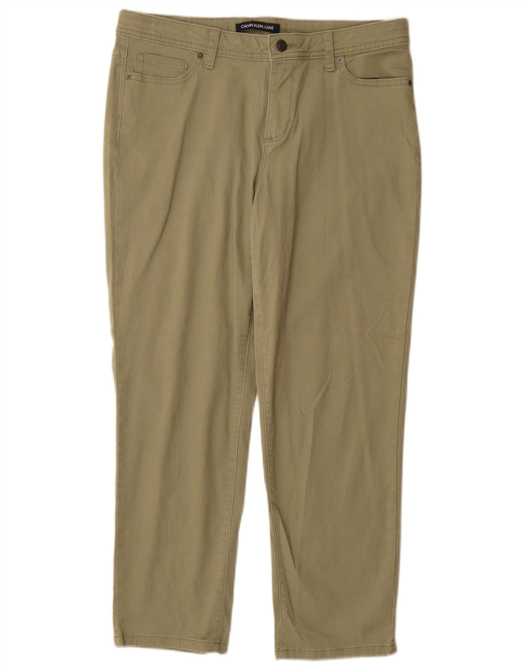 Pantaloni casual conici pentru femei CALVIN KLEIN US 10 Large W30 L27 Verde