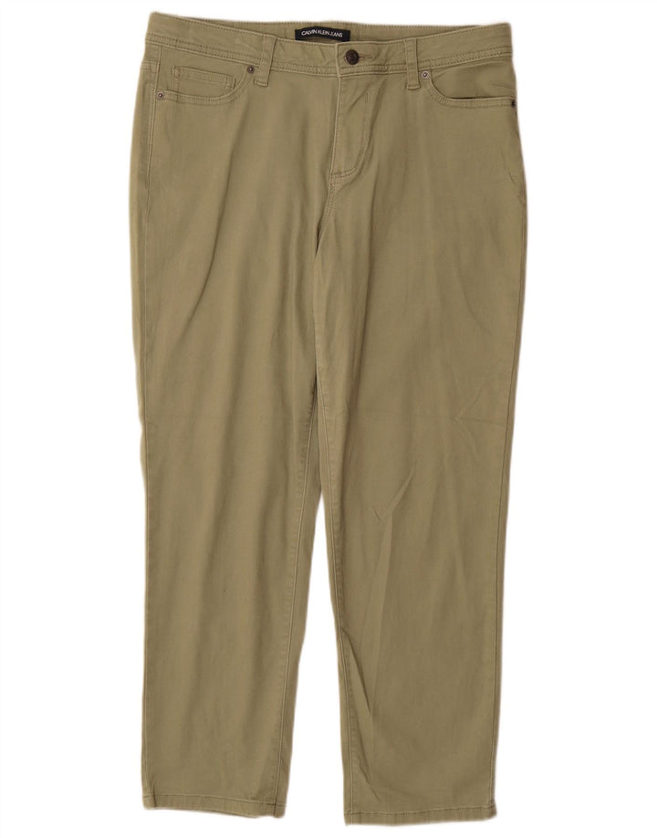 Pantaloni casual conici pentru femei CALVIN KLEIN US 10 Large W30 L27 Verde