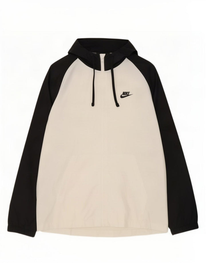 Jachetă de top pentru trening cu glugă Nike pentru bărbați, mare, alb, din poliester