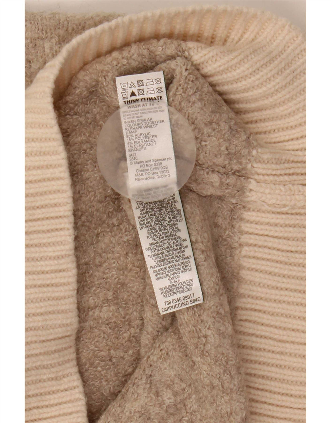 Pulover cu gât țestoasă pentru femei Marks & Spencer UK 14 Bej mediu