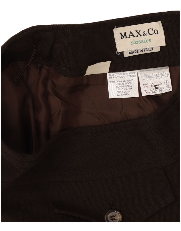 Max & Co. Fustă mini pentru femei UK 8 Small W26 Brown Lână virgină