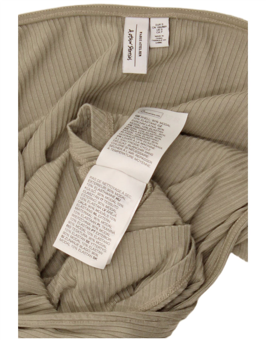 & OTHER STORIES Body cu mânecă lungă pentru femei UK 10 Small Green Modal