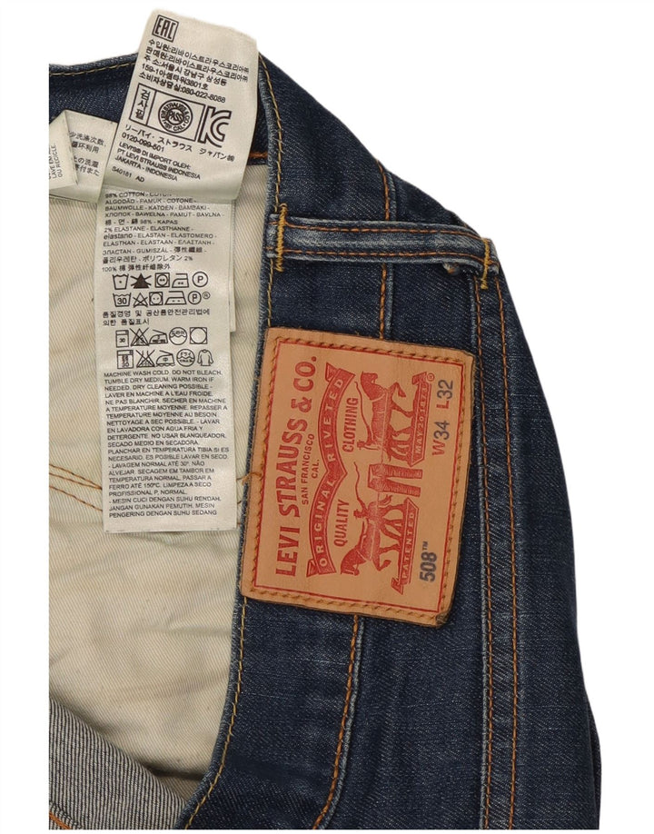 Blugi Levi's 508 Regular Tapered pentru bărbați L34 L32 Bumbac albastru