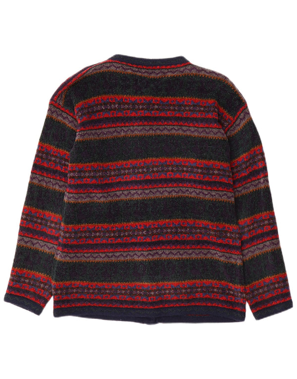 MONSOON Pulover cardigan pentru femei UK 10 Fair Isle mic multicolor