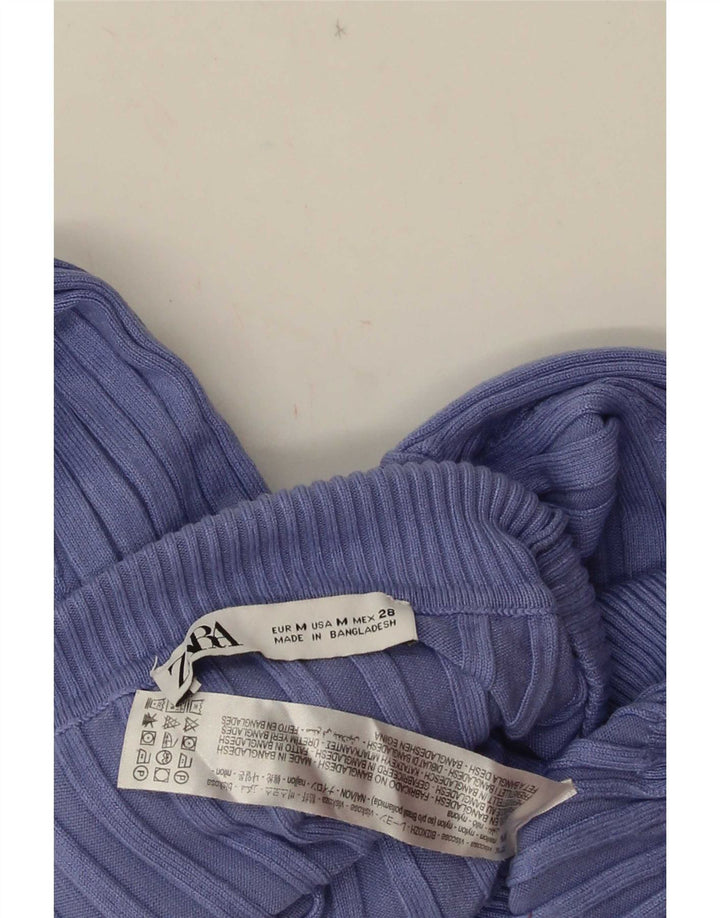 Pulover de damă Zara Crop oversized cu gât rulat, violet mediu, UK 12