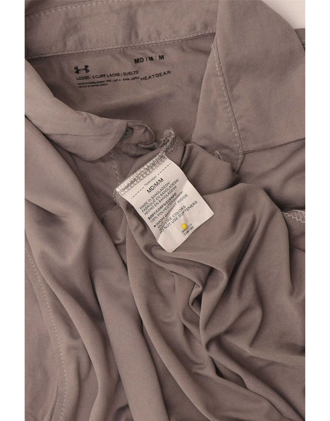 Tricou polo Under Armour Heat Gear pentru bărbați, poliester gri mediu