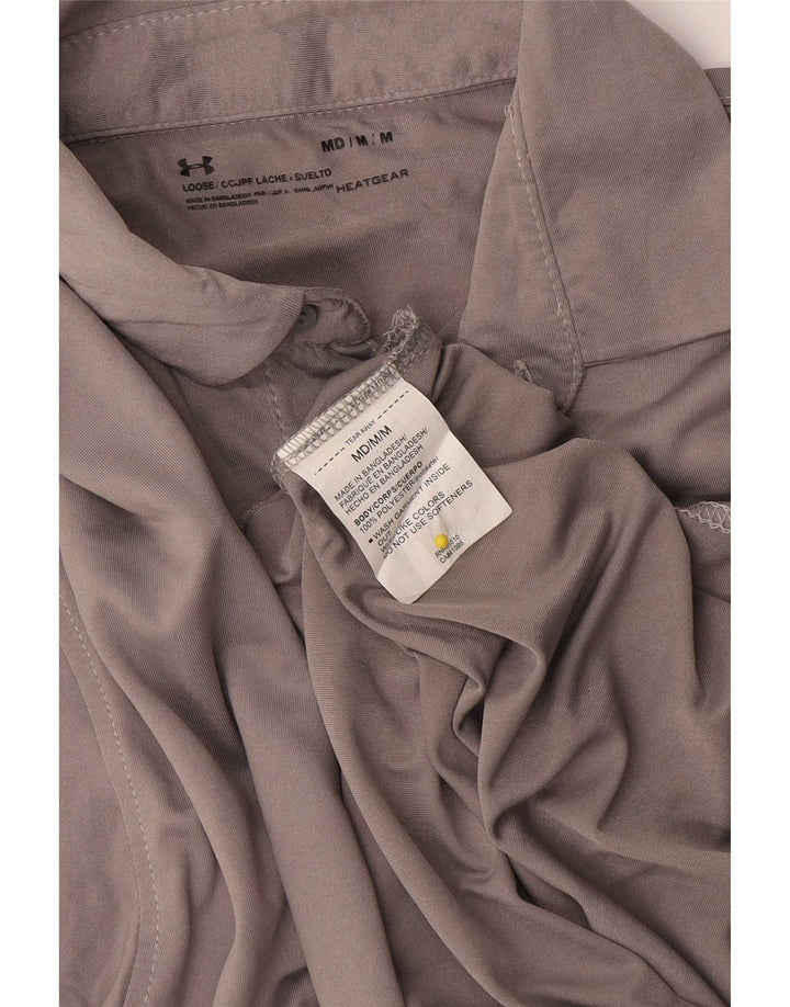 Tricou polo Under Armour Heat Gear pentru bărbați, poliester gri mediu