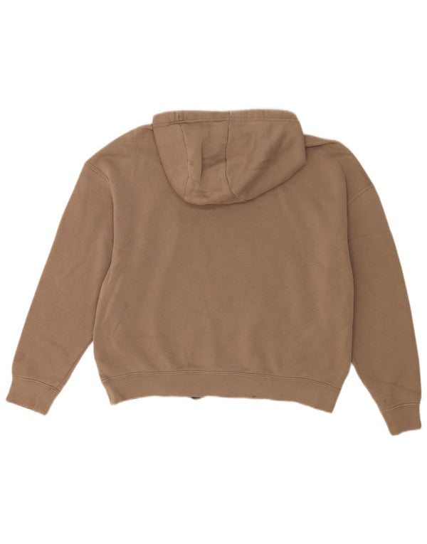 Pulover cu glugă supradimensionat cu grafic Nike pentru femei UK 6 XS bumbac maro