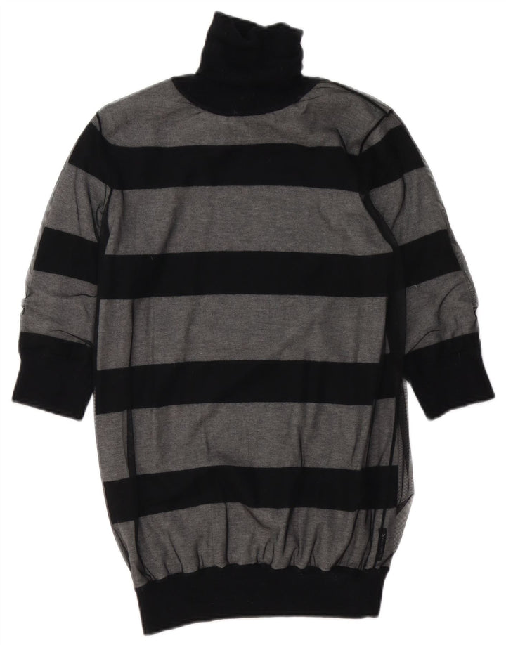 Armani Jeans Pulover cu gât rulat pentru femei UK 12 Medium Gri Dunge