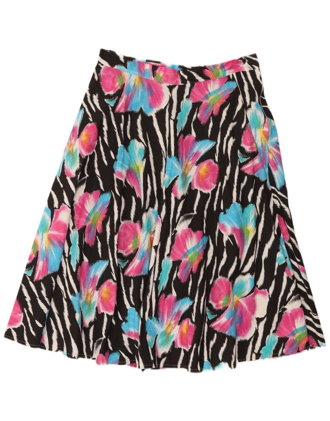 Fusta evazată pentru femei Vintage W32 Medium Multicolor Floral