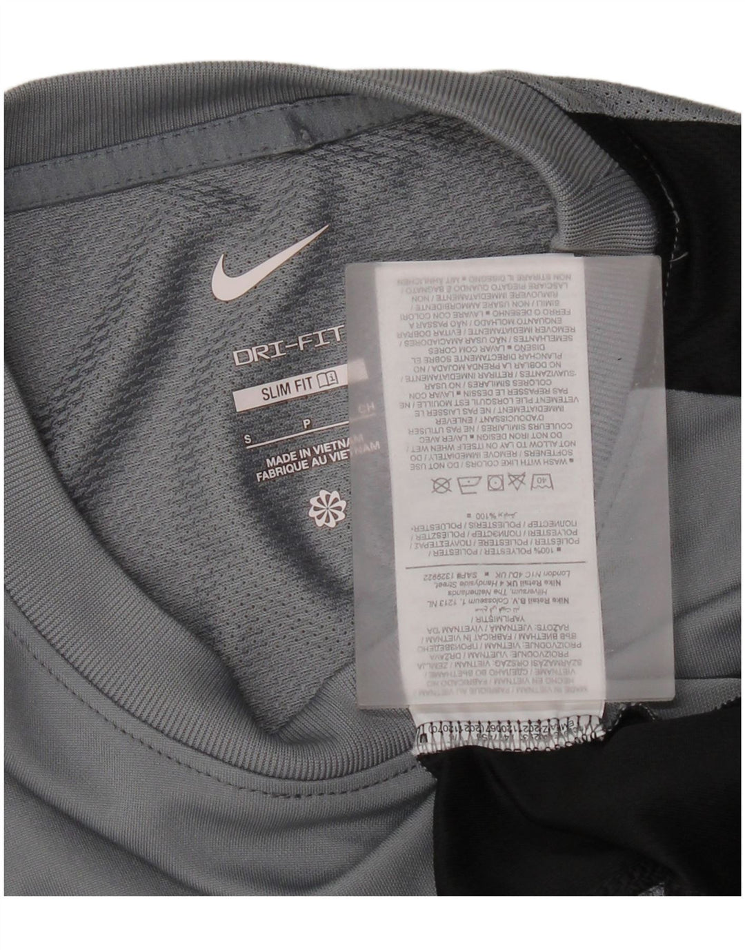 Tricou pentru bărbați Nike Dri Fit Slim Fit Top mic, gri, poliester color bloc