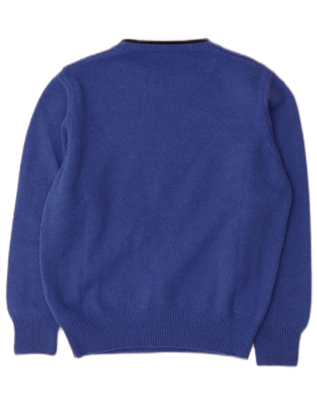 Fred Perry Pulover cu gât crew pentru băieți, 7-8 ani, lână albastră