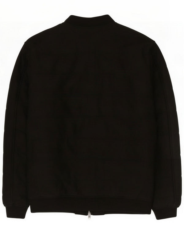 Zara Mens Bomber Jacket UK 42 XL Black Poliester