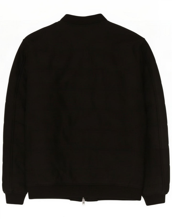Zara Mens Bomber Jacket UK 42 XL Black Poliester