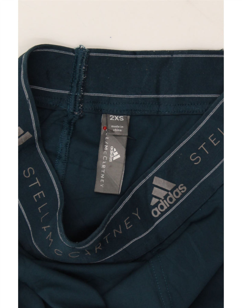 ADIDAS Womens Stella McCartney Graphic Leggings UK 0 2XS Navy Blue Vintage Adidas and Second-Hand Adidas from Messina Hembry 