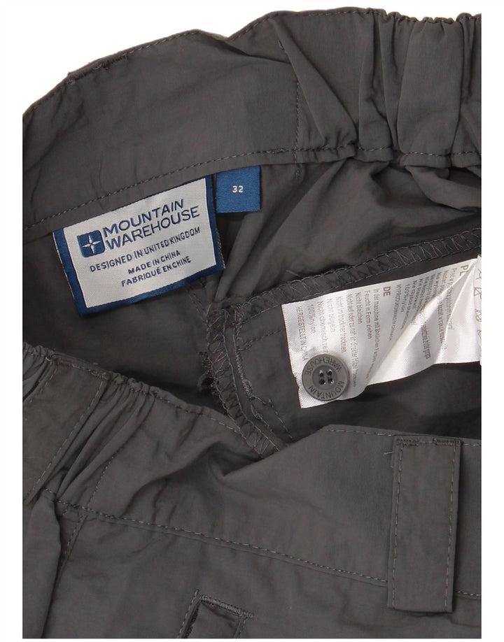Pantaloni scurți cargo pentru bărbați MOUNTAIN WAREHOUSE W32 nailon gri mediu
