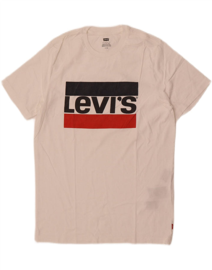 Tricou grafic Levi's pentru bărbați Top mic, alb, bumbac