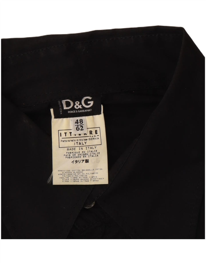 Cămașă pentru bărbați Dolce & Gabbana Mărimea 48 2XL Bumbac negru