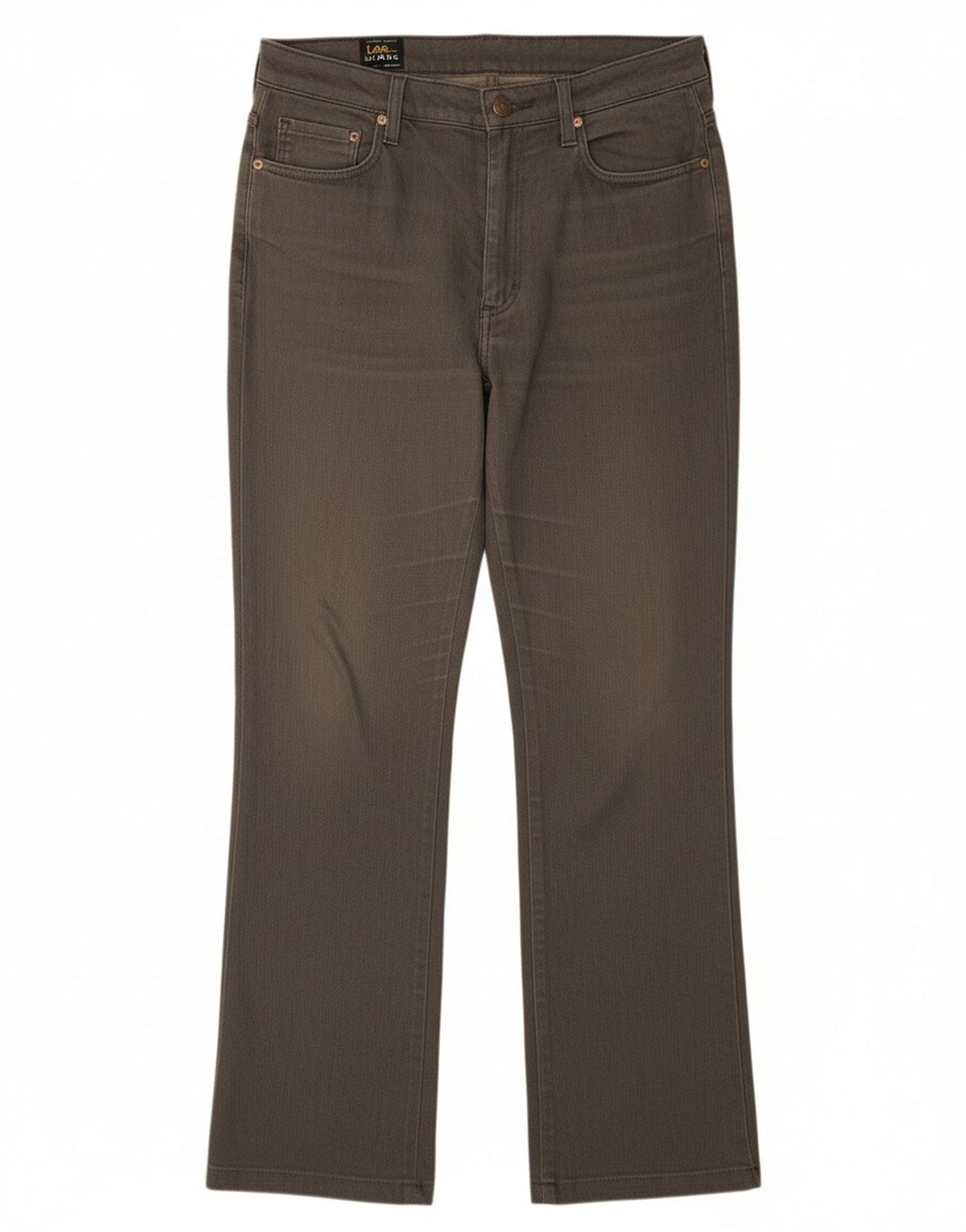 LEE Womens Straight Casual Trousers W33 L30 Grey Cotton
