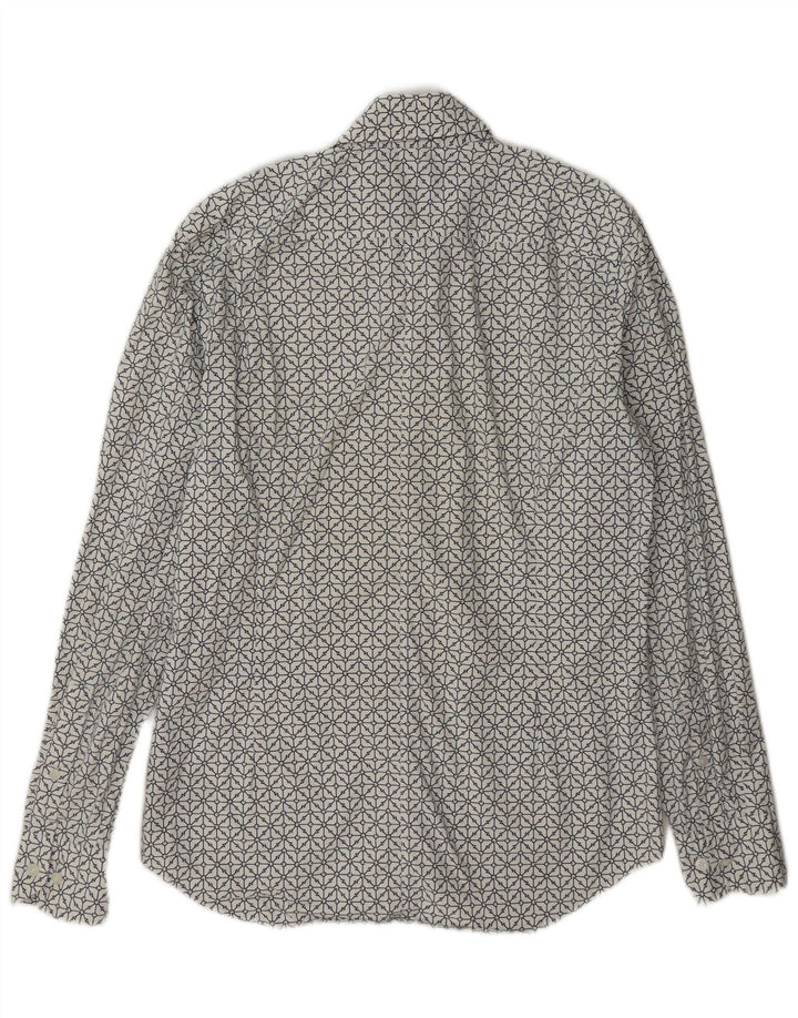 Cămașă pentru bărbați G-Star Super Slim Fit Bumbac geometric alb mediu