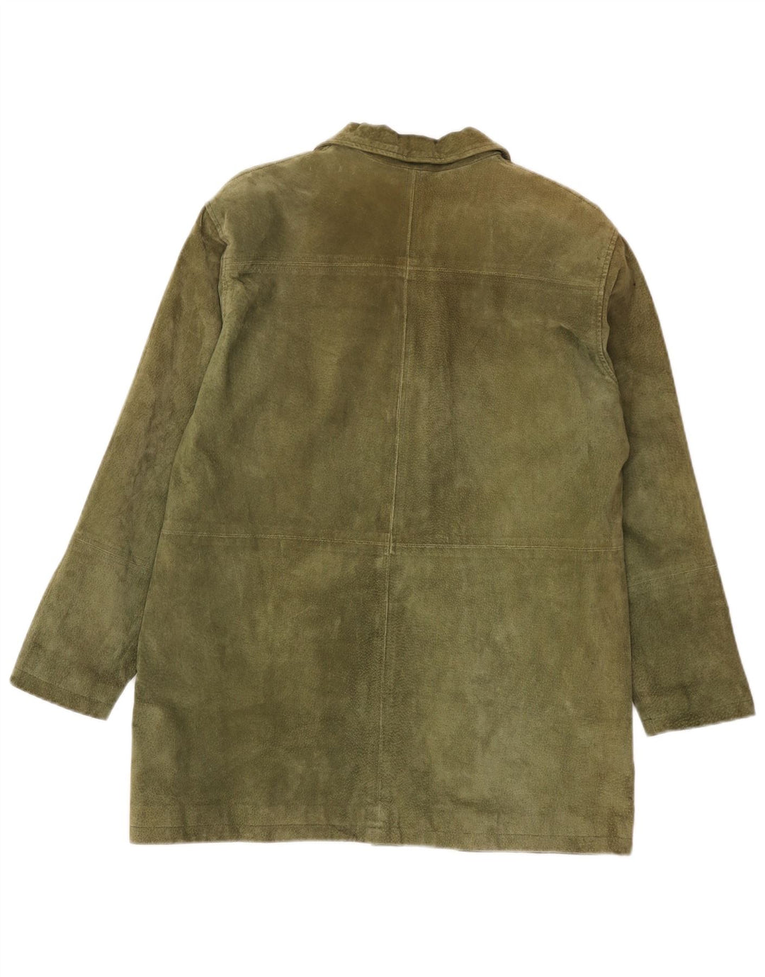 Jachetă Vintage de damă din piele intoarsa cu 3 nasturi IT 42 Medium Kaki Piele