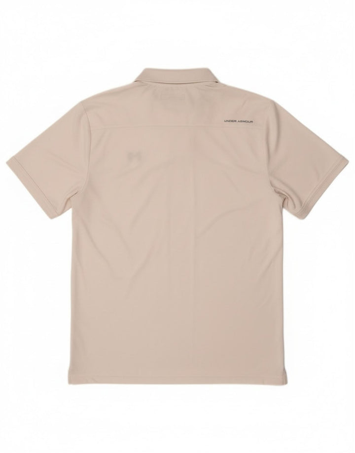 Tricou polo Under Armour pentru bărbați Heat Gear, mare, alb, din poliester