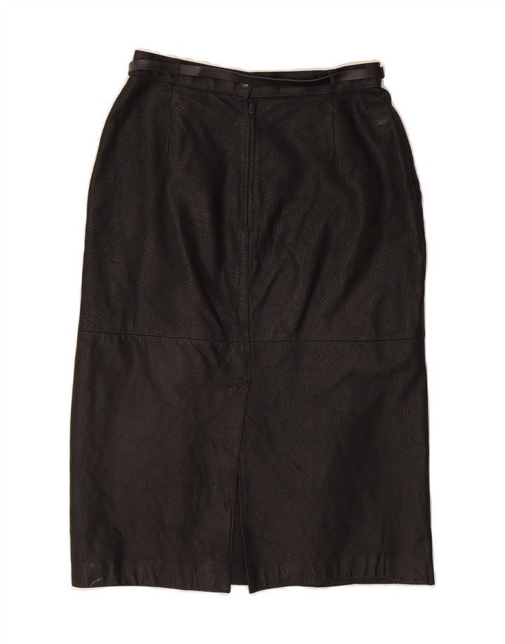 VINTAGE Womens Leather Skirt IT 42 Medium W28  Black Leather Vintage Vintage and Second-Hand Vintage from Messina Hembry 