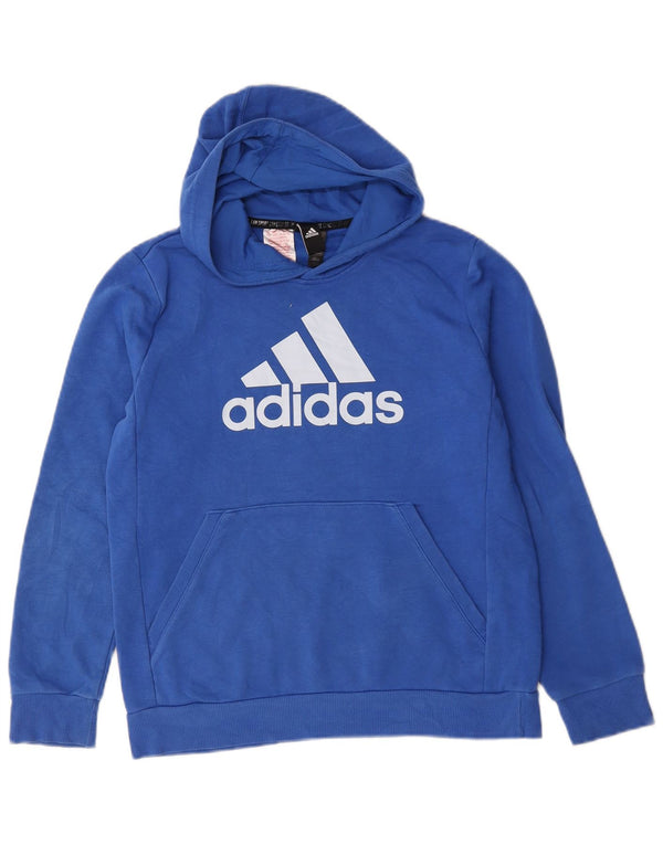 Pulover Adidas pentru băieți Graphic Hoodie 13-14 ani, bumbac, albastru