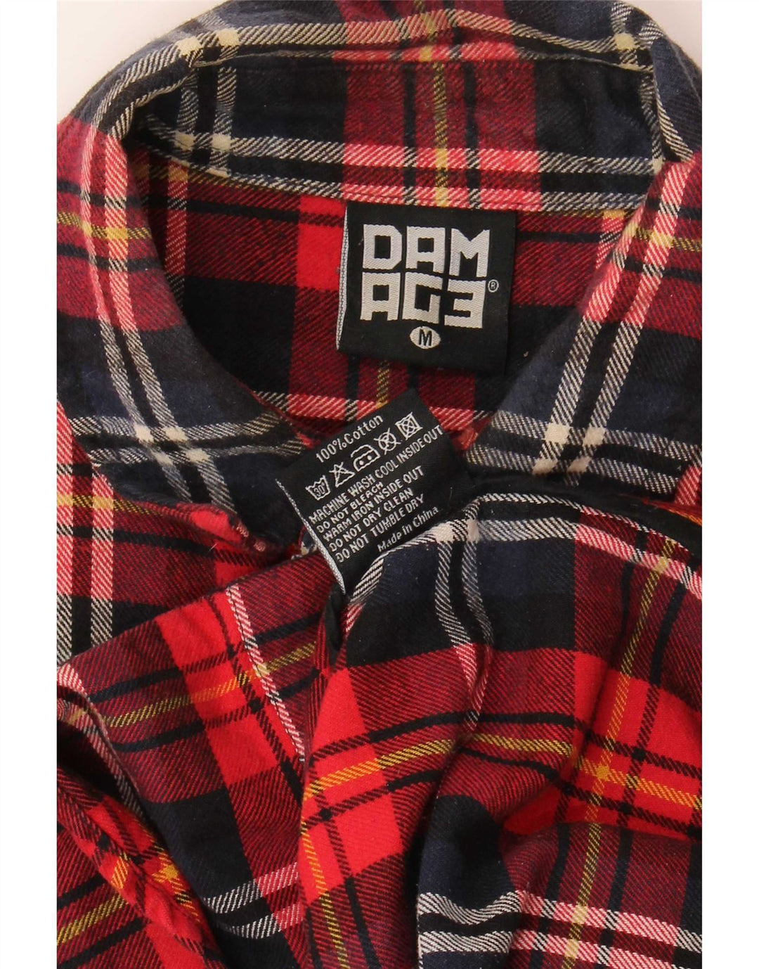 Cămașă de flanel vintage pentru bărbați, bumbac cu carouri roșii medii
