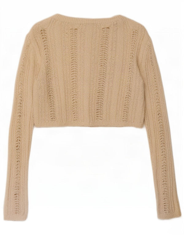 Pulover cardigan pentru femei Zara UK 10 mic, bej, bumbac