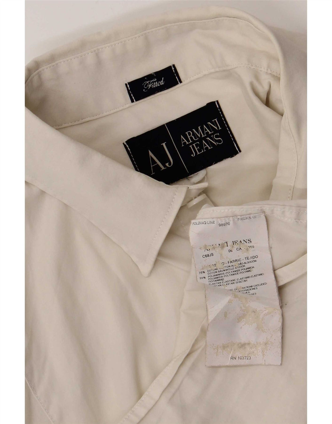 Cămașă pentru bărbați Armani Jeans, mare, alb, din bumbac
