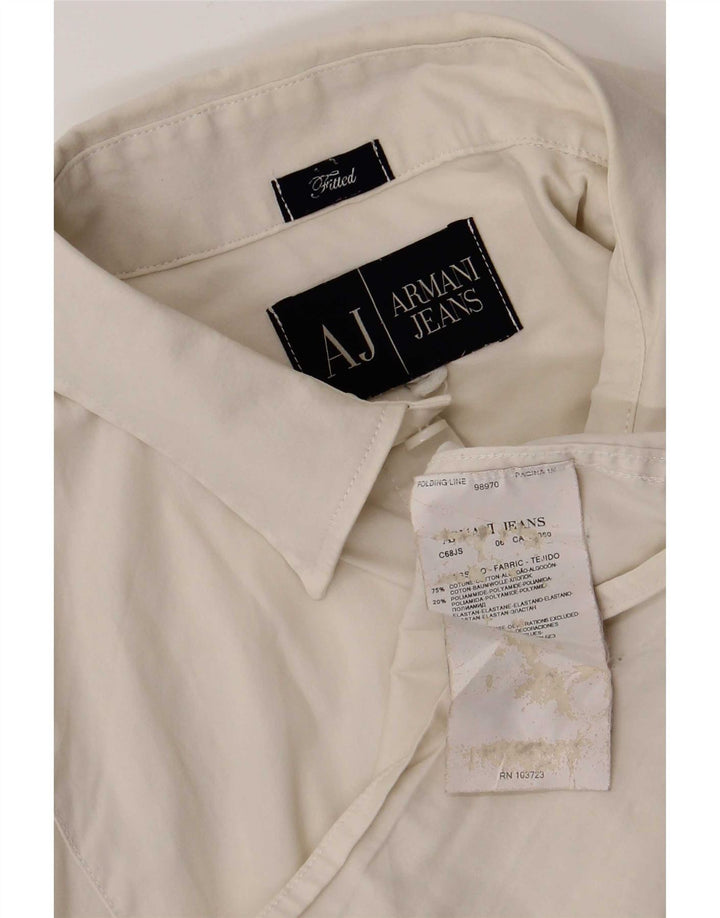 Cămașă pentru bărbați Armani Jeans, mare, alb, din bumbac
