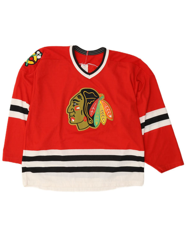 Cămașă de hochei Vintage pentru bărbați Chicago Blackhawks CCM 1990-96 Sport mare roșu