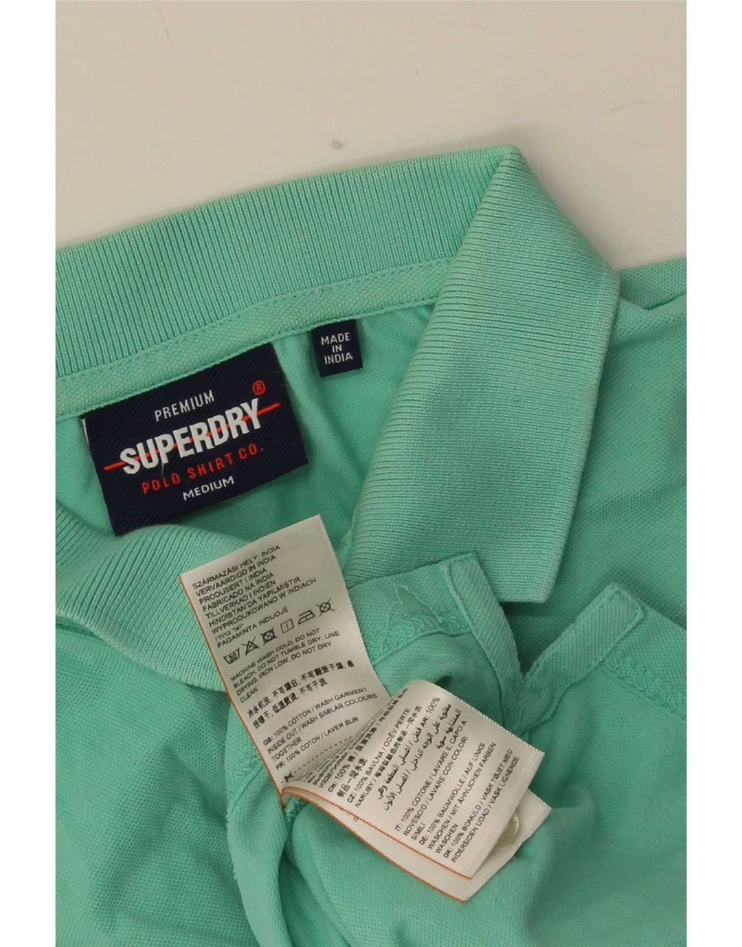 Tricou polo pentru bărbați Superdry, bumbac verde mediu