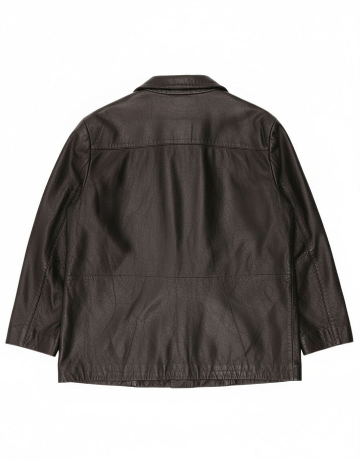 Jachetă de piele vintage pentru femei EU 42 mare neagră