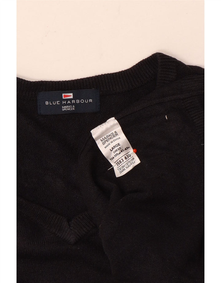 Pulover Marks & Spencer pentru bărbați, Blue Harbour, cu decolteu în V, mare, bleumarin