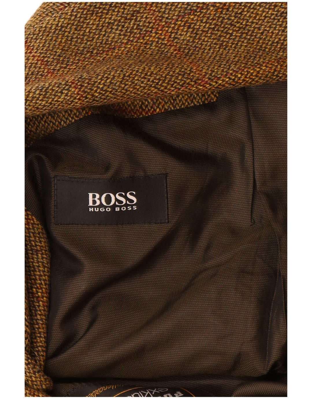 Jachetă pentru bărbați HUGO BOSS cu 2 nasturi EU 56 3XL Lână nouă cu carouri maro