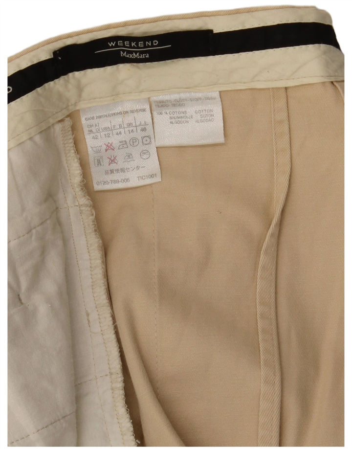 Fusta dreaptă de weekend pentru femei Max Mara UK 14 mare W32 bumbac bej