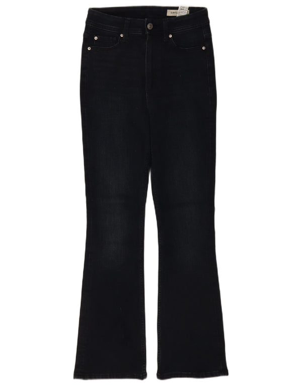 Marks & Spencer Womens Slim Flared Jeans UK 8 Small W26 L28 Navy Blue
