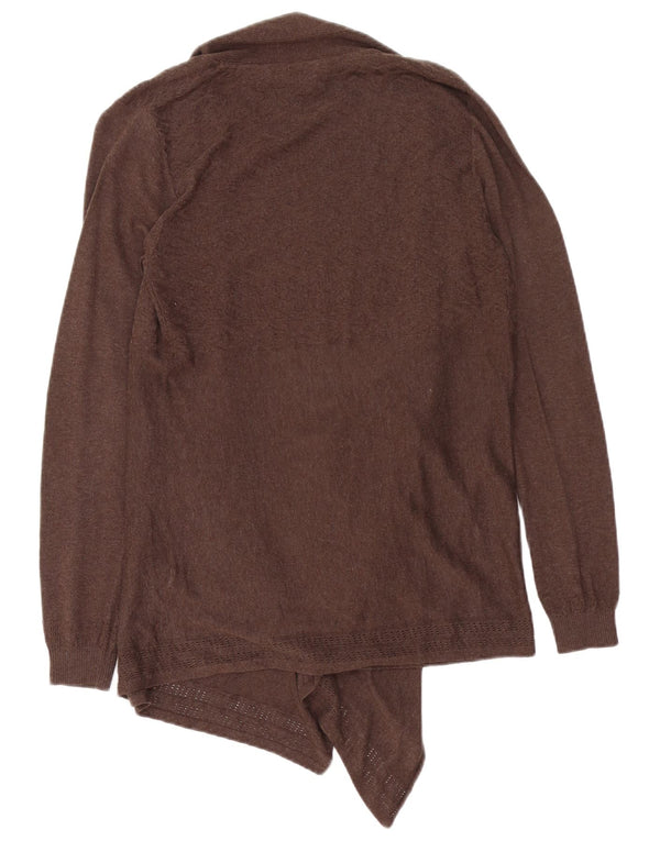 Pulover cardigan deschis asimetric pentru femei Fat Face UK 10 Bumbac maro mic
