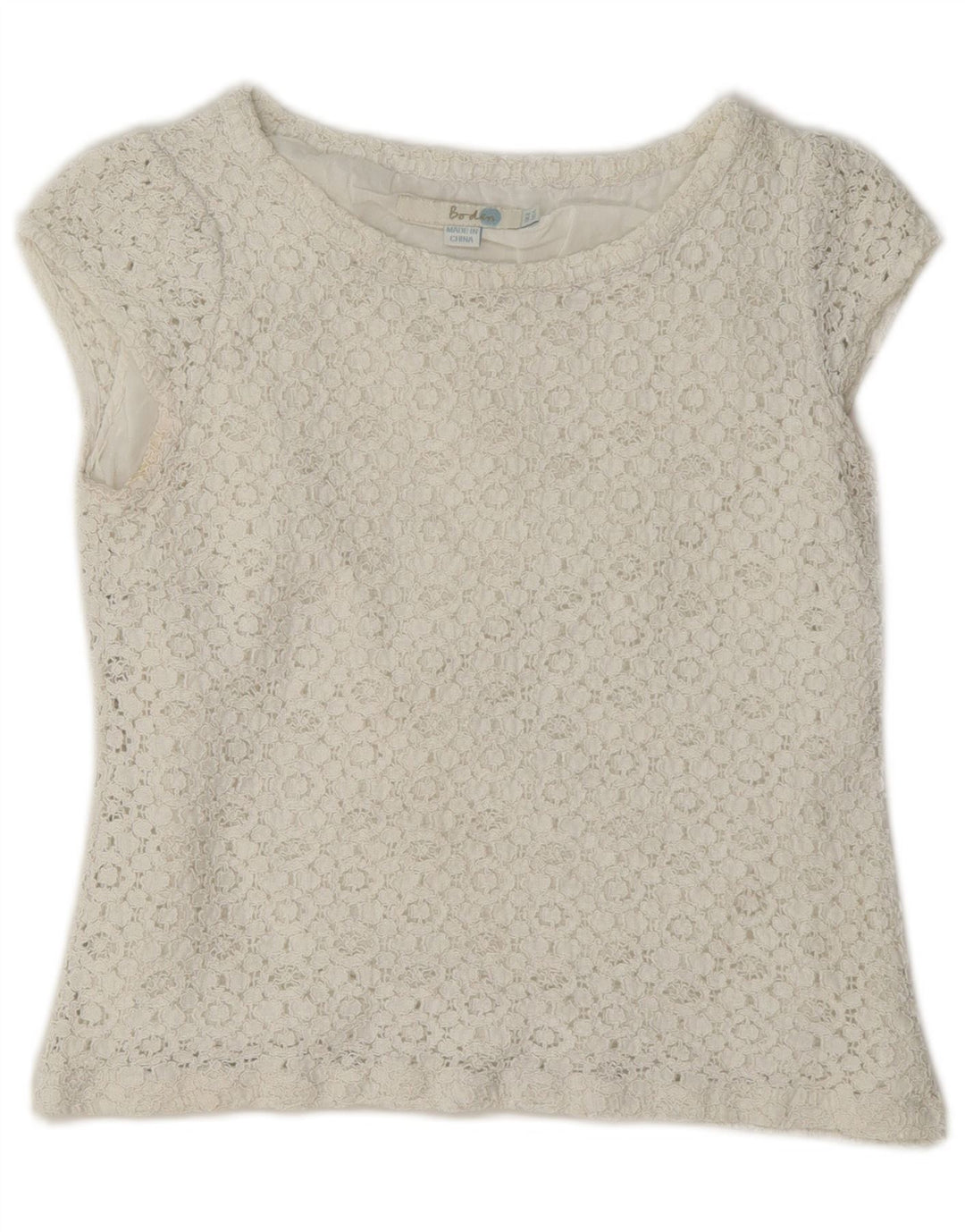 Bluză Boden pentru femei Crop Dantela Top UK 8 Small White