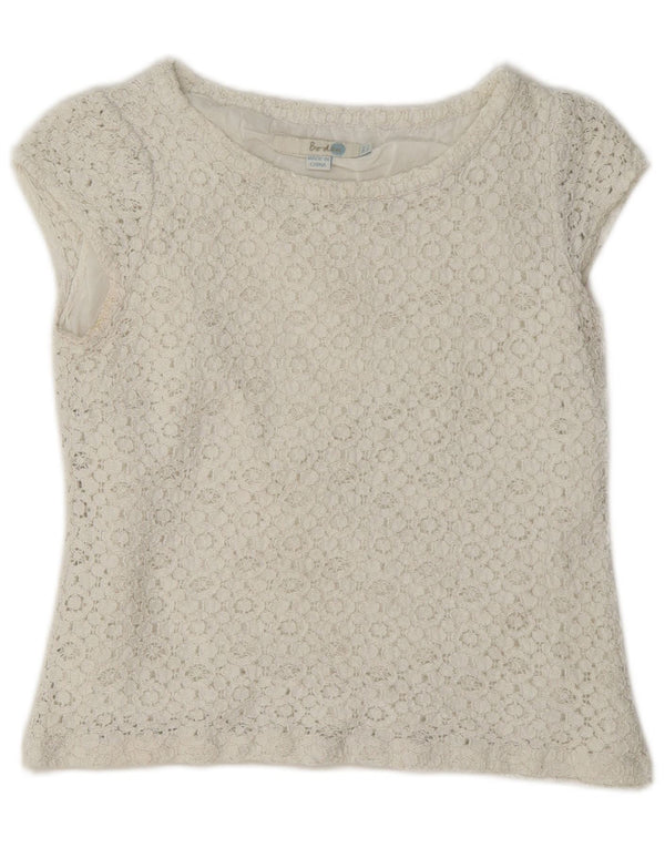 Bluză Boden pentru femei Crop Dantela Top UK 8 Small White