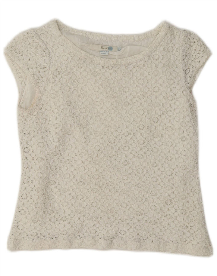 Bluză Boden pentru femei Crop Dantela Top UK 8 Small White