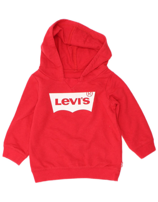 Pulover Levi's pentru fetiță, cu capota, 6-9 luni, roșu, bumbac